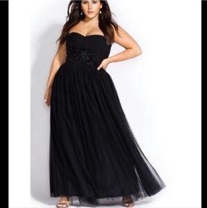 City Chic Black Strapless Dress